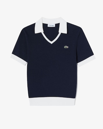 조직감 반팔 폴로 스웨터