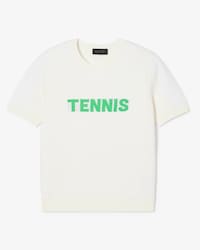 TENNIS 레터링 자카드 슬림핏 니트 티셔츠