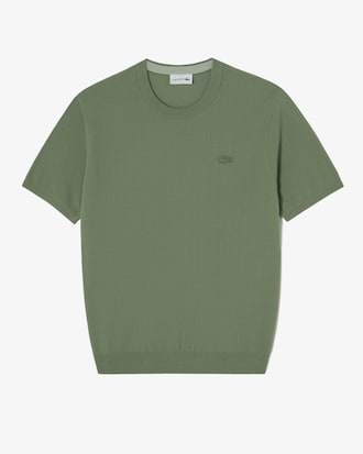 솔리드 반팔 크루넥 스웨터