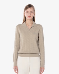 케이블 오픈카라 스웨터