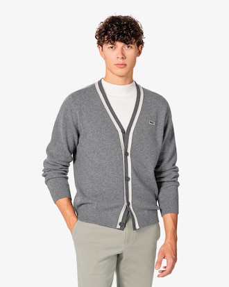 브이넥 방모 가디건