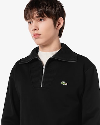 반집업 와이드 카라 스웻셔츠