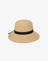 리본 스트랩 라피아 버킷햇