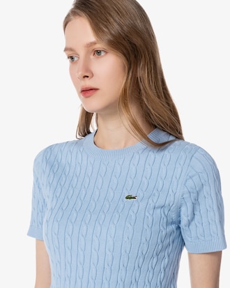 케이블 반팔 크루넥 풀오버