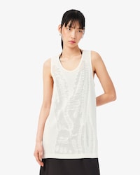 메쉬 슬리브리스 스웨터