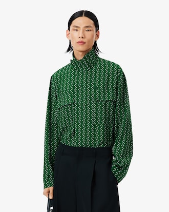 실키 새틴 하이 플랩 칼라 롱슬리브 셔츠