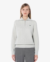 케이블 하프짚업 스웨터