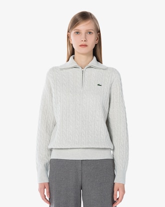 케이블 하프짚업 스웨터