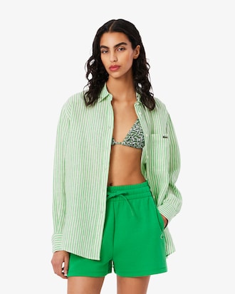 오버사이즈핏 컬러 스트라이프 린넨셔츠