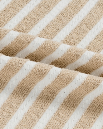 부클 스트라이프 반팔 스웨터