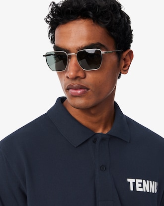 테니스 레터링 반팔 폴로 셔츠