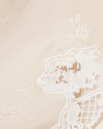 여성 자카드 튤 인서트 자수 드레스