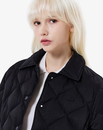 다이아퀼팅 경량 카라 다운