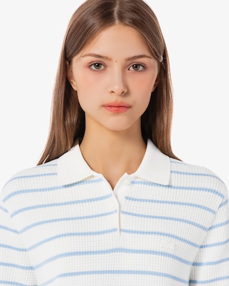 스트라이프 스웨터 폴로 셔츠