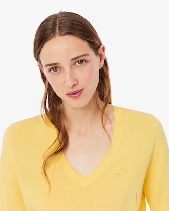 라이트 코튼 브이넥 스웨터