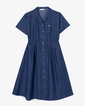 데님라이크 반팔 셔츠 드레스