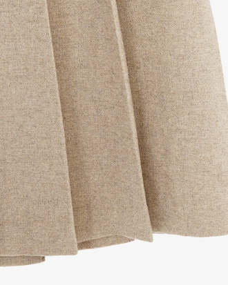 울 플리츠 미디스커트