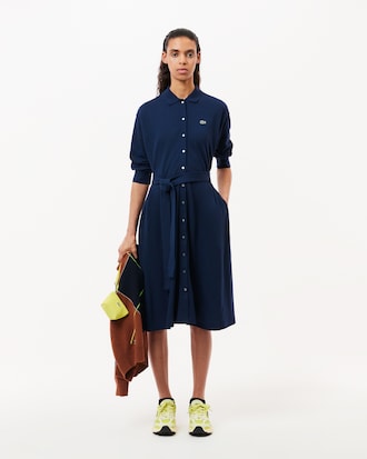 핏앤플레어 벨티드 폴로 드레스