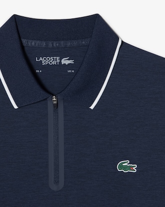 멜란지 반집업 반팔 폴로