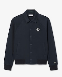 L 뱃지 래글런 소매 카라 스웻 점퍼