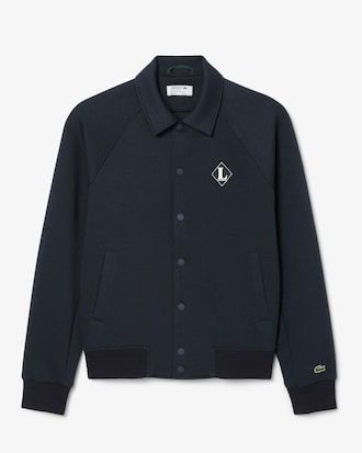 L 뱃지 래글런 소매 카라 스웻 점퍼