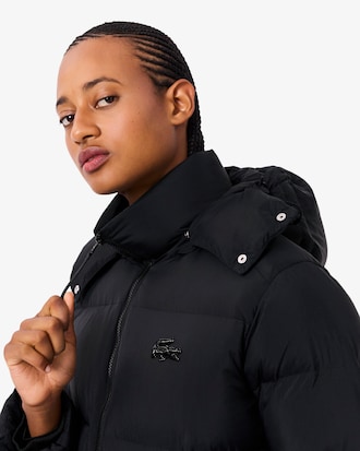 후드 숏 다운 점퍼