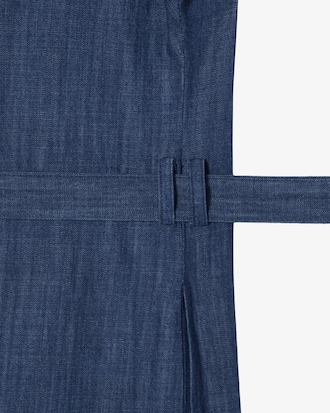 벨트형 반팔 셔츠 드레스