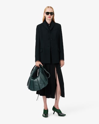 런웨이 쇼 스웨이드 레더 렝글런 엑스라지 호보백