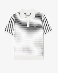 케이블 반팔 폴로 스웨터