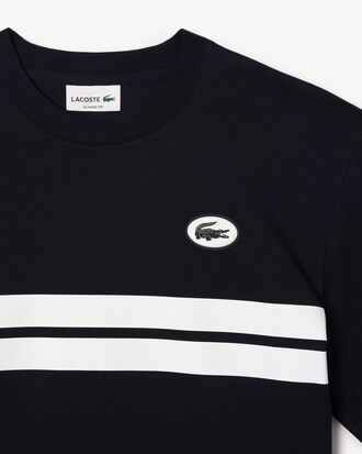 배색 팁핑 프린트 & 뒷면 빅 그래픽 매치 티셔츠