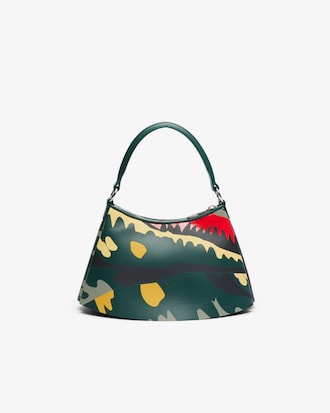 런웨이 스몰 렝글렌 크록 프린트 레더백