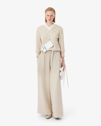 여성 샤이니 더블페이스 크롭 스웻셔츠