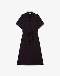 벨트형 반팔 셔츠 드레스