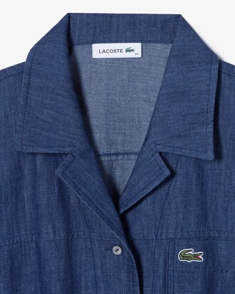 데님라이크 반팔 셔츠 드레스