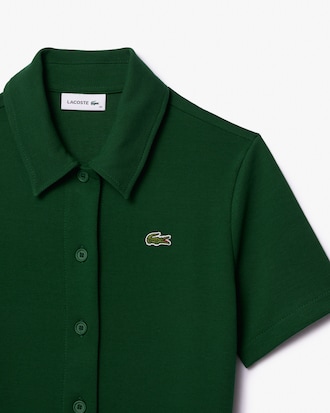 버튼업 더블페이스 피케 폴로 드레스