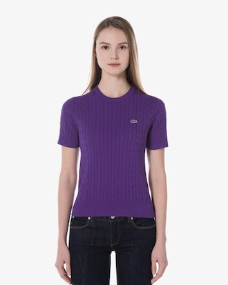 케이블 반팔 크루넥