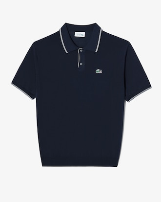 컬러티핑 반팔 폴로 스웨터