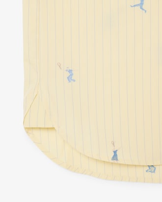 자수 포인트 스트라이프 셔츠