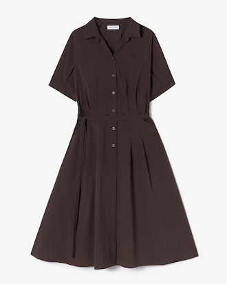 플레어 반팔 셔츠 드레스