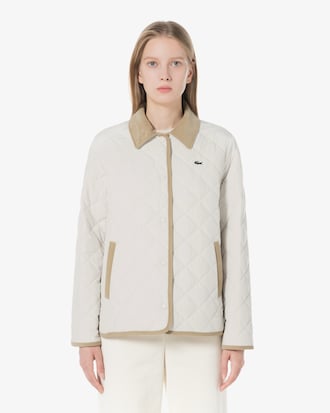 코듀로이카라 퀼팅 점퍼