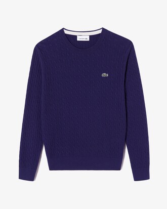 케이블 크루넥 스웨터