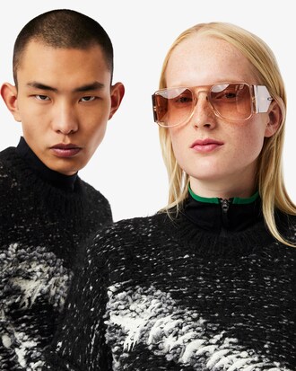 오가닉 울 크록 자카드 스웨터