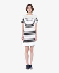 보트넥 마린 스트라이프 드레스