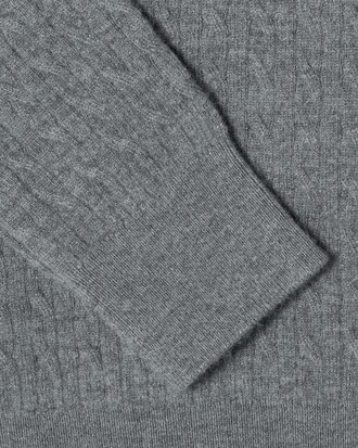 케이블 크루넥 스웨터