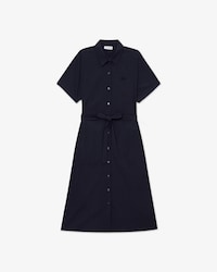 벨트형 반팔 셔츠 드레스