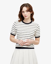 스카시 크루넥 반팔 스웨터