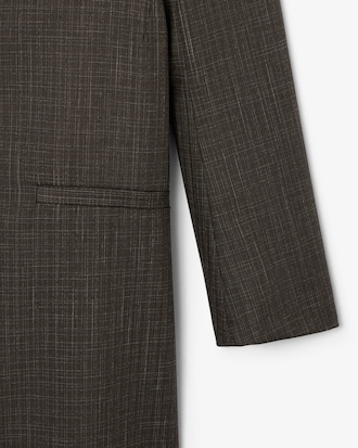 유니섹스 랩 칼라 롱 트렌치 코트