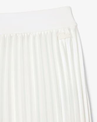 샤이니 로고밴딩 플리츠 롱스커트