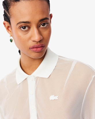 오버사이즈 메시 롱슬리브 폴로 셔츠