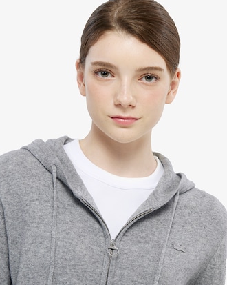 울 캐시미어 후드집업 스웨터